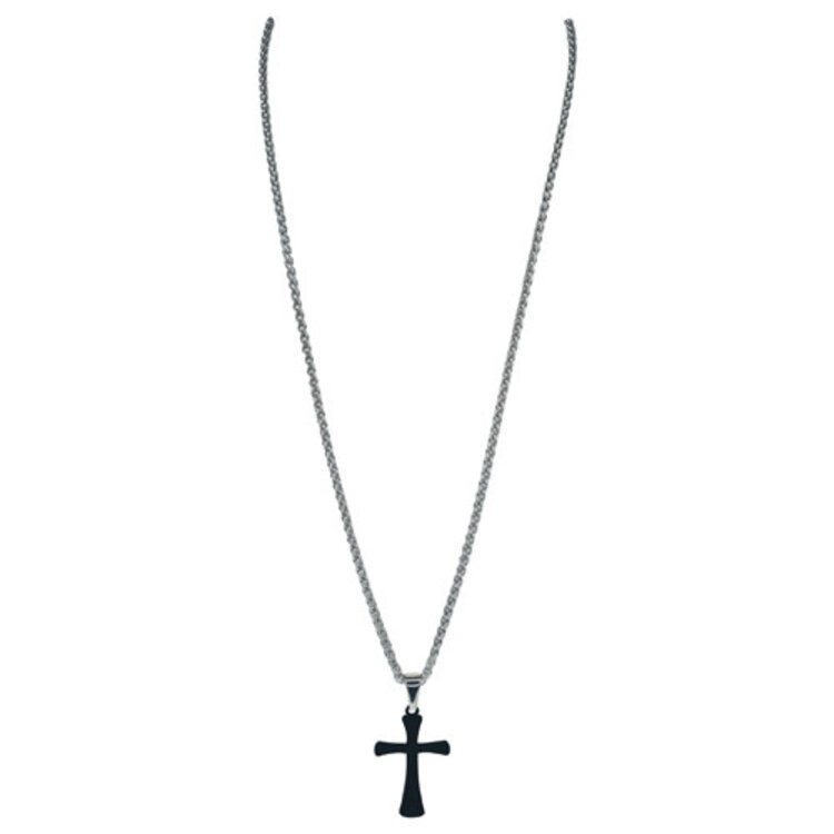 Justin Mens Matte Rubber Coated Black Cross
