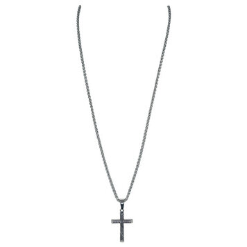 Justin Mens Beveled Faux Damascus Cross