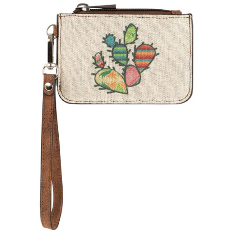 Catchfly Mini Card Wallet Canvas Patchwork Cactus