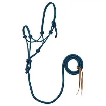 Weaver Leather 5/16" Rope Halter W/ Lead Blue Black