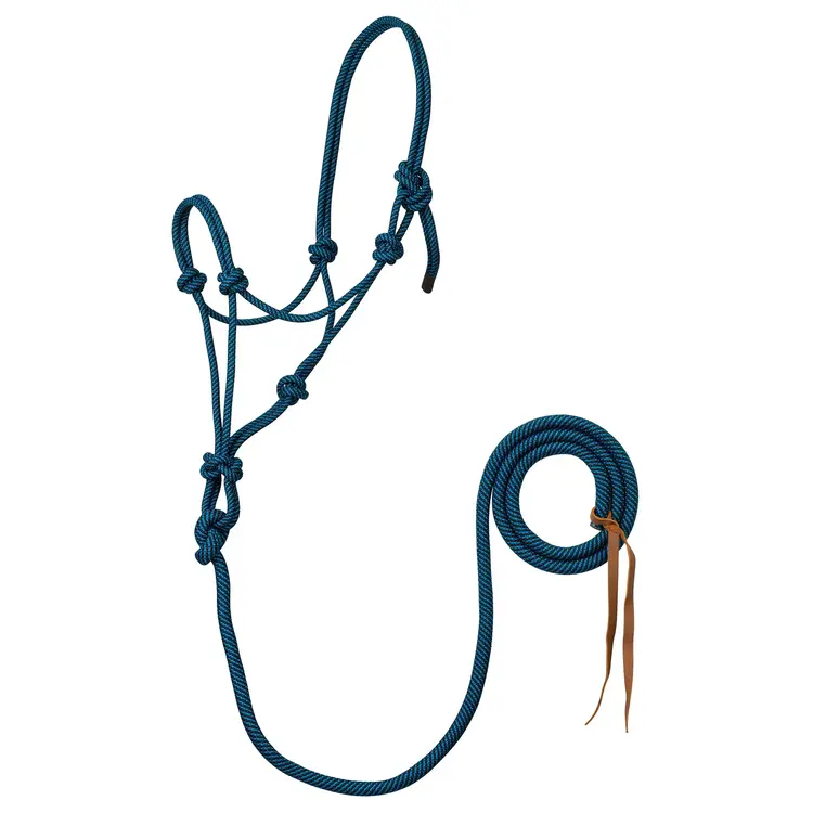 Weaver Leather 5/16" Rope Halter W/ Lead Blue Black