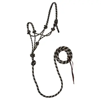 Weaver Leather 5/16" Rope Halter W/ Lead Black Beige