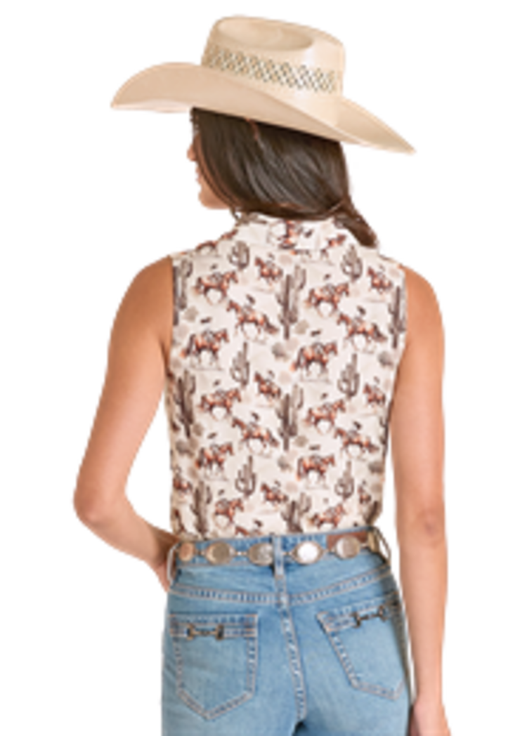 Panhandle Western Wear Desert Print Button Down Tank
