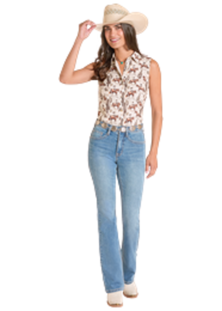 Panhandle Western Wear Desert Print Button Down Tank