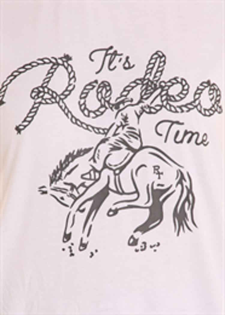 Rock & Roll Denim Bucking Bronc Tee White