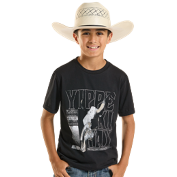 Rock & Roll Denim Youth Yippe Ki Yay Skull Tee Black