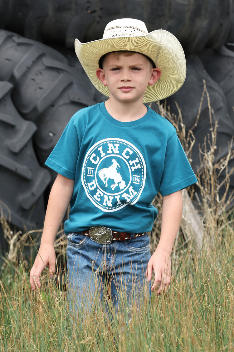 Cinch Youth Logo Graphic Tee Blue