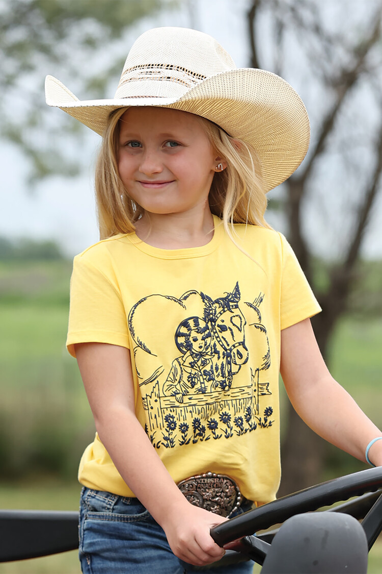 Cruel Denim Youth Vintage Cowgirl Tee Yellow