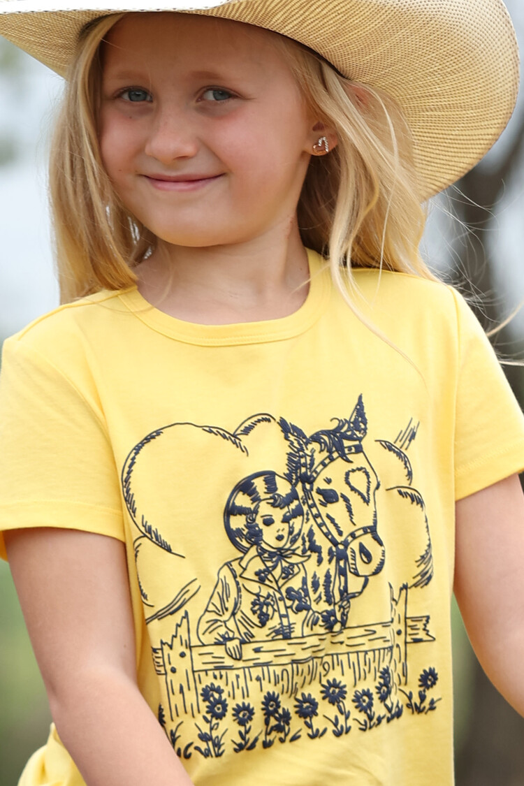 Cruel Denim Youth Vintage Cowgirl Tee Yellow