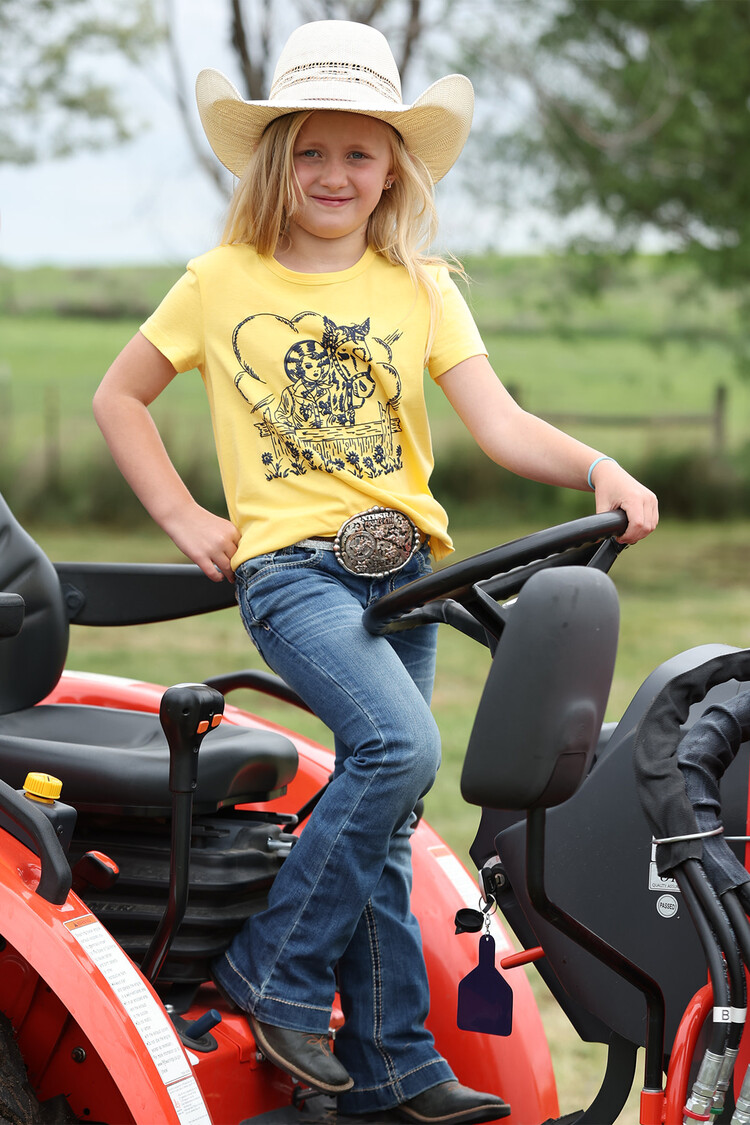 Cruel Denim Youth Vintage Cowgirl Tee Yellow