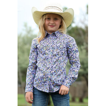 Cruel Denim Youth Lilac Paisley Print Snap