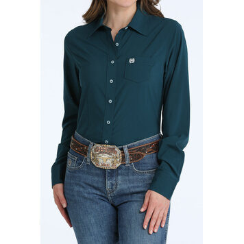Cinch Arenaflex Button Down Teal