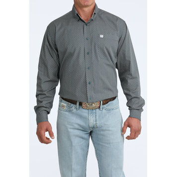 Cinch Geo Print Button Down Teal