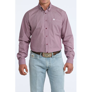 Cinch Small Print Button Down Purple