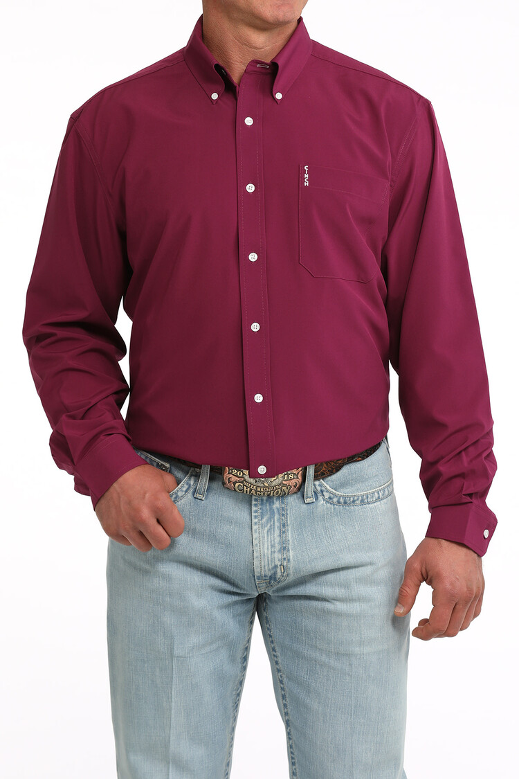 Cinch Modern Fit Button Down Purple