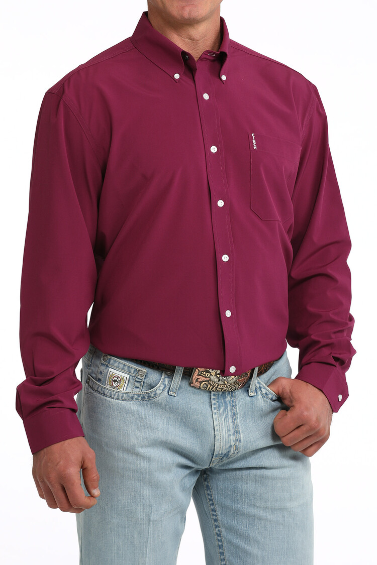 Cinch Modern Fit Button Down Purple