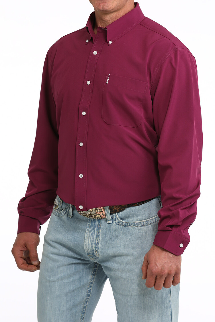 Cinch Modern Fit Button Down Purple