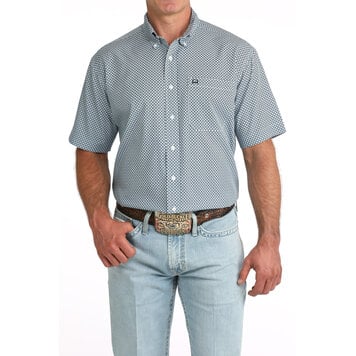 Cinch Arenaflex Button Down Light Blue Print