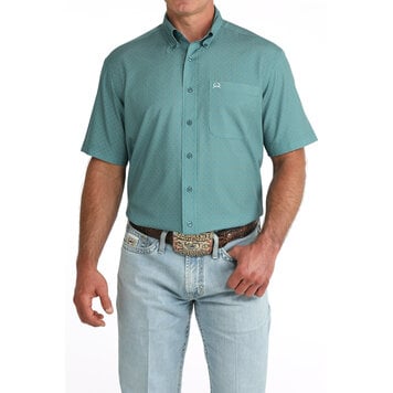 Cinch Arenaflex Button Down Diamonds Light Teal