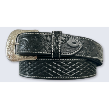 Circle SH Diamond Carved With Floral Billet Black