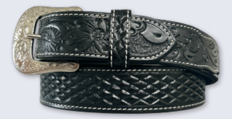 Circle SH Diamond Carved With Floral Billet Black