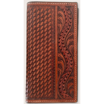 Ranger Belt Company Floral And Braided Side Panel Rodeo Wallet