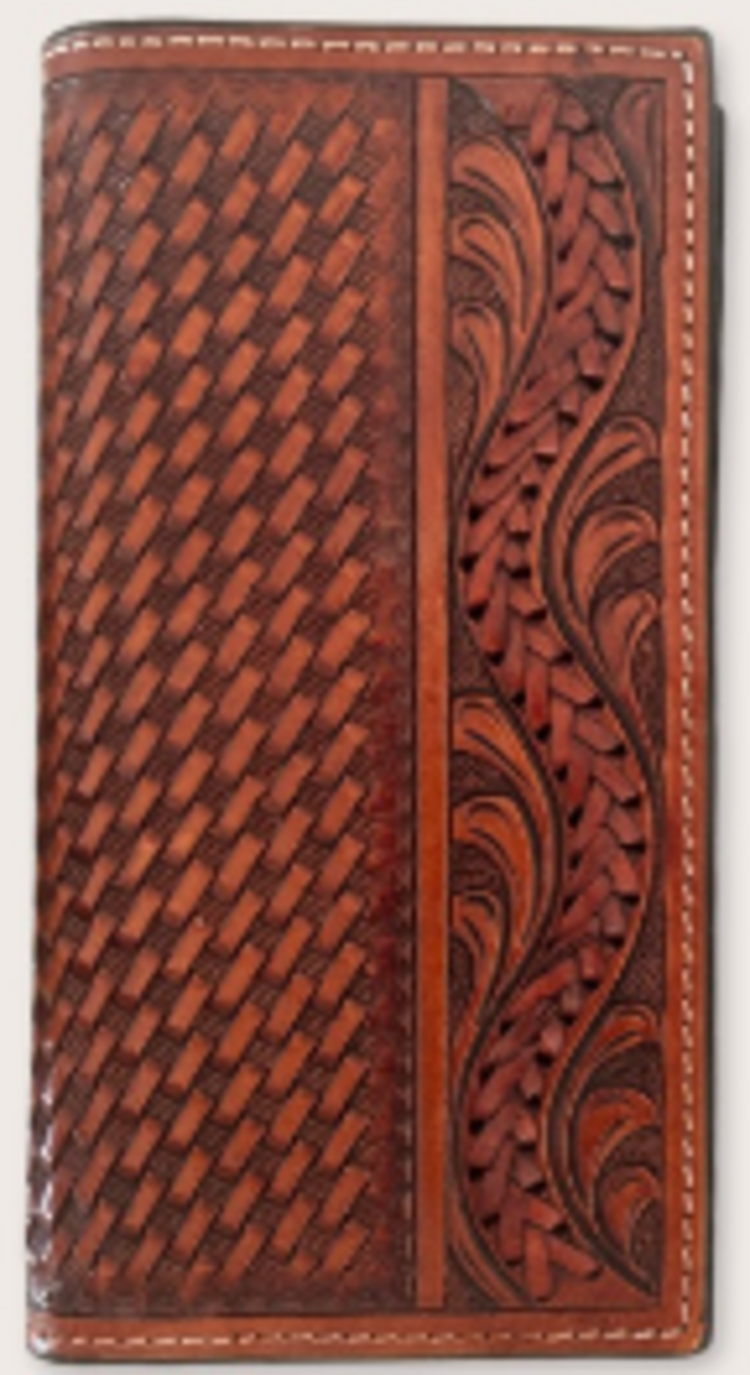 Ranger Belt Company Floral And Braided Side Panel Rodeo Wallet