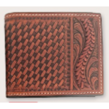 Ranger Belt Company Ostrich Embossed Floral Tooling Bifold