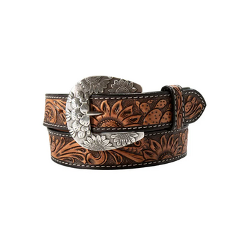Angel Ranch Sunflower Cactus Leather Belt