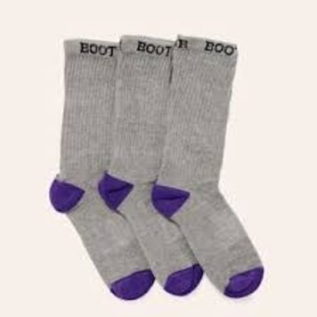 Boot Doctor Ladies Crew Socks Grey Purple 3 Pack