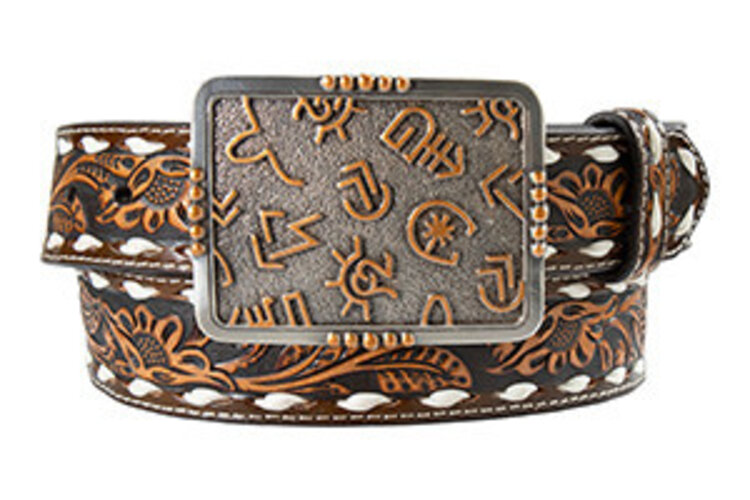 Angel Ranch Floral Embossed Branded Buckle