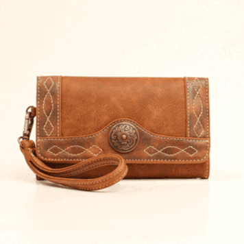 Nocona Ivy Clutch Stitched Edge Tan