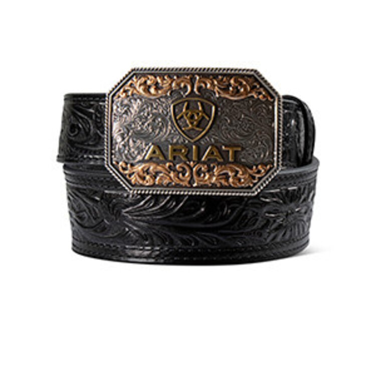 Ariat Youth Floral Embossed Logo Buckle Black