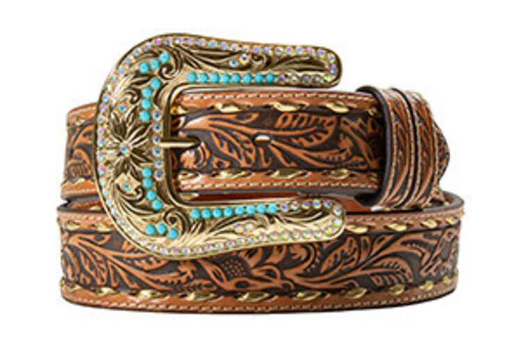 Angel Ranch Double Loop Gold Lace Turquoise Buckle