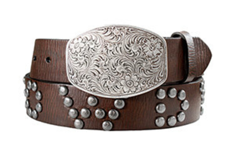 Nocona Silver Studded Howdy Brown