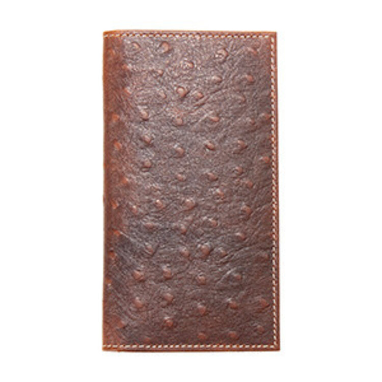 Nocona Ostrich Rodeo Wallet Brown