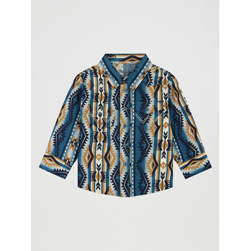 Wrangler Toddler Snap Tan Blue Checotah High Desert