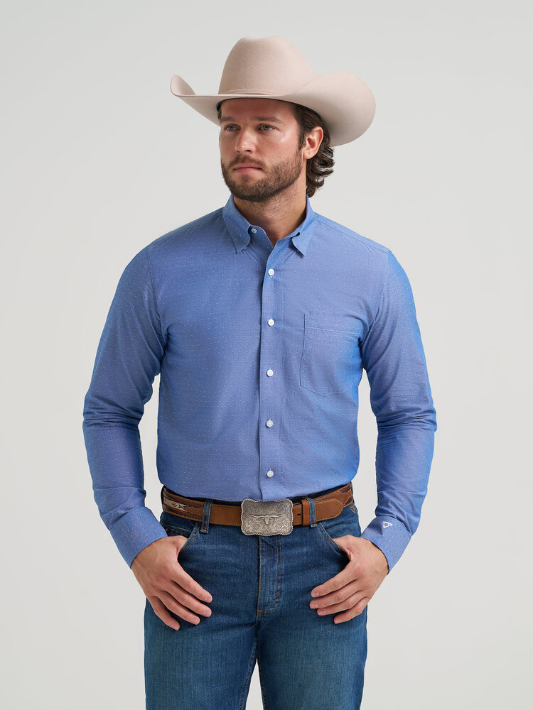 Wrangler Cody Johnson Dot Print Vintage Blue