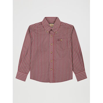 Wrangler Youth Button Down Muted Red Stripes
