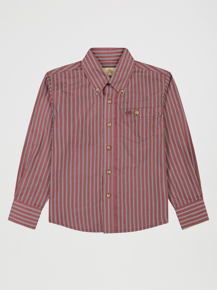 Wrangler Youth Button Down Muted Red Stripes