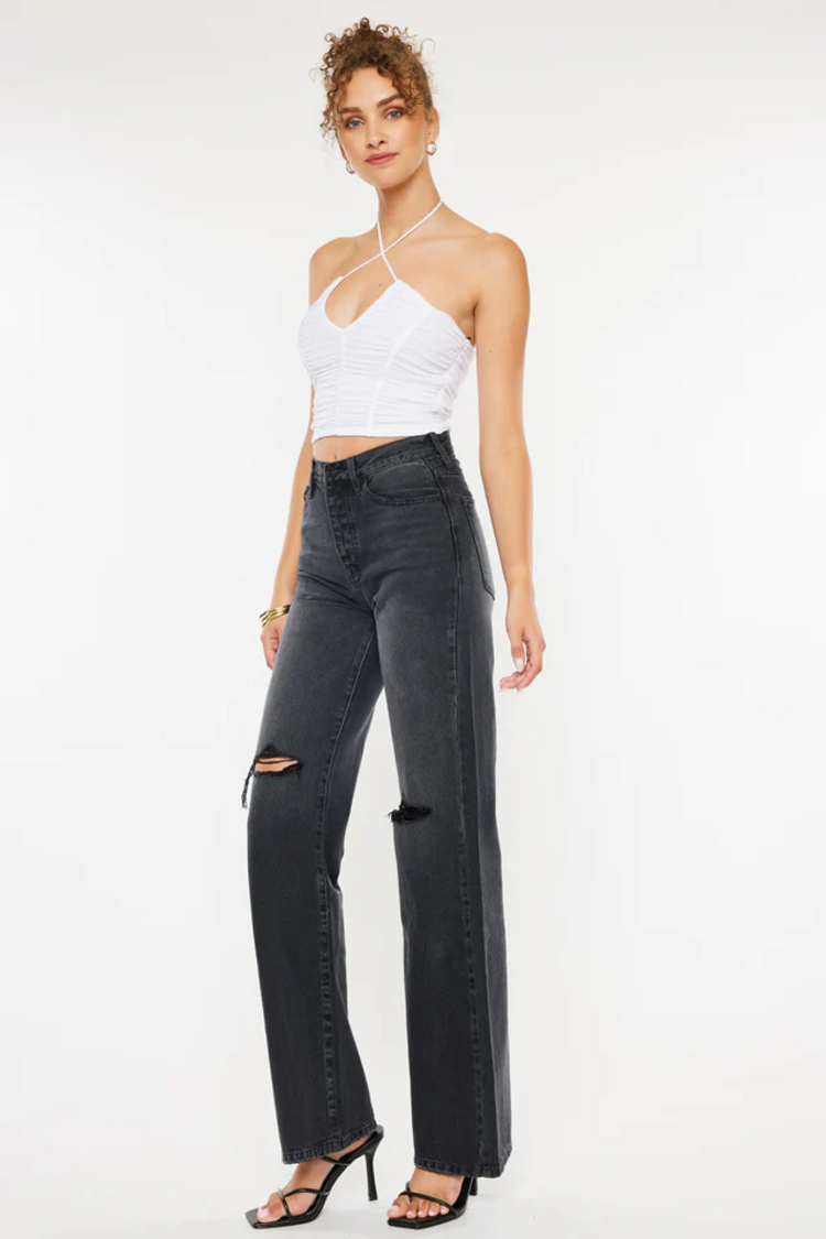 KanCan Montana Ultra High Rise 90's Flare Dark Gray