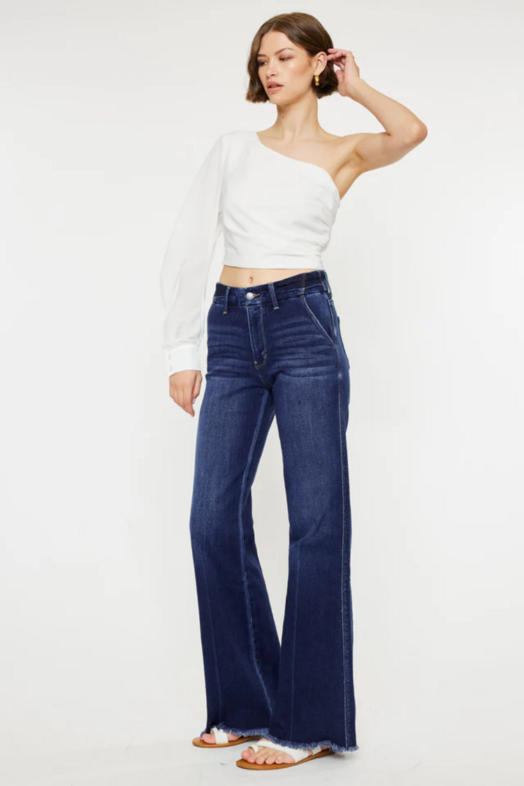KanCan Jane High Rise Flare Dark Wash