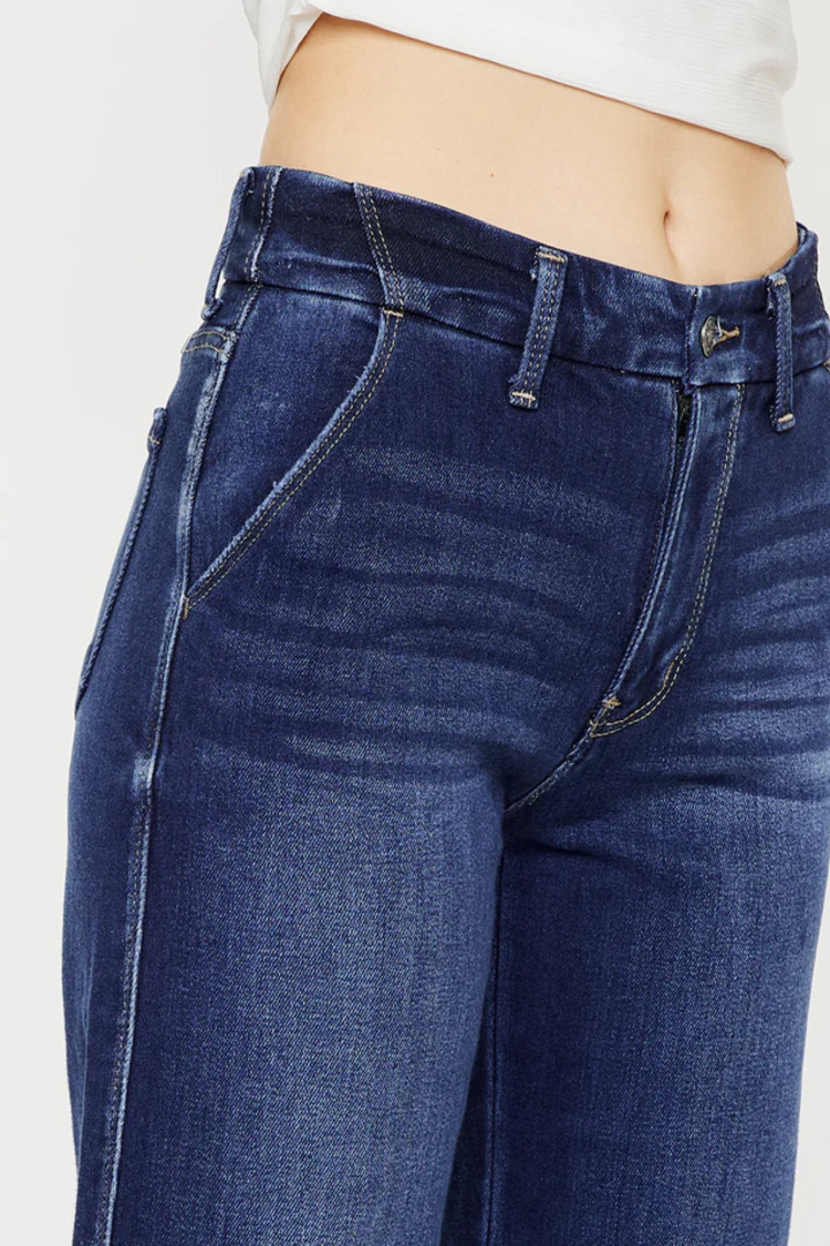 KanCan Jane High Rise Flare Dark Wash