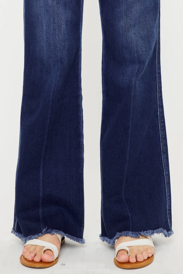 KanCan Jane High Rise Flare Dark Wash