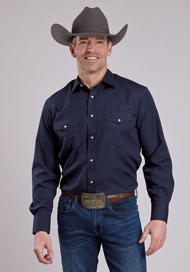 Roper Two Pocket Snap Solid Deep Navy