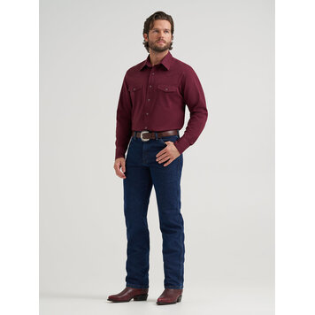 Wrangler Broadcloth Two Pocket Snap Burgundy