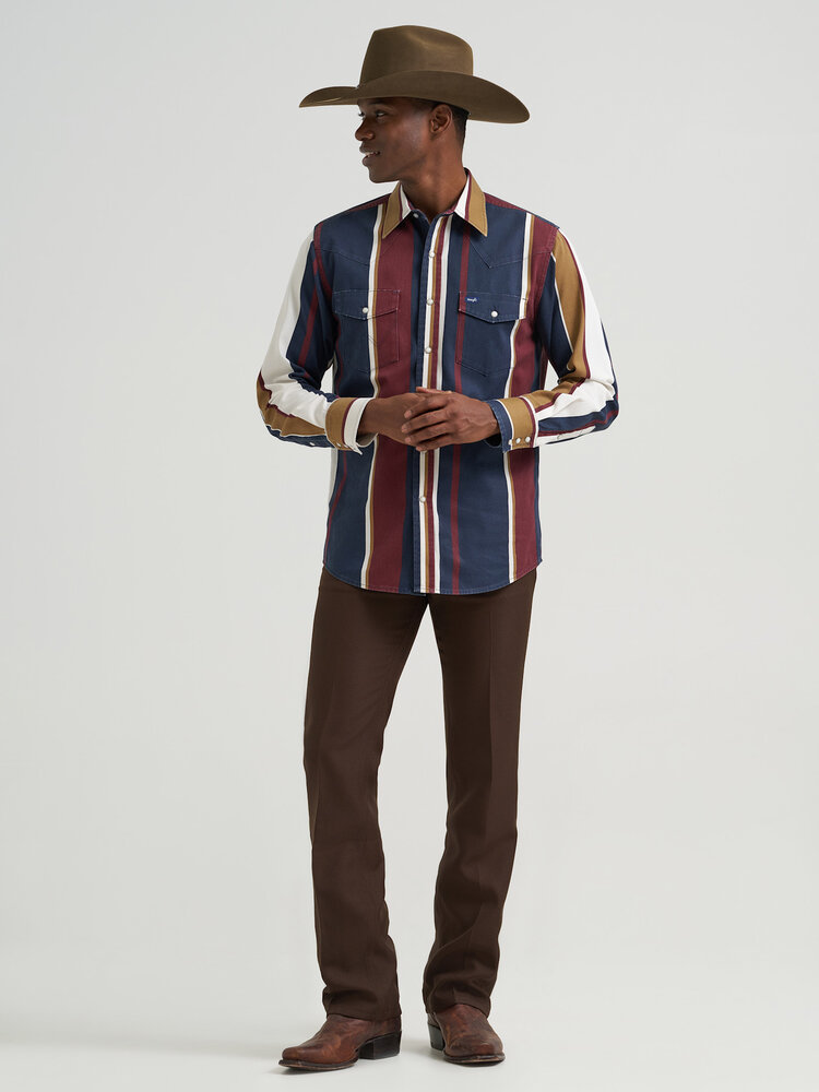 Wrangler Brushpopper Navy Burgundy Brown
