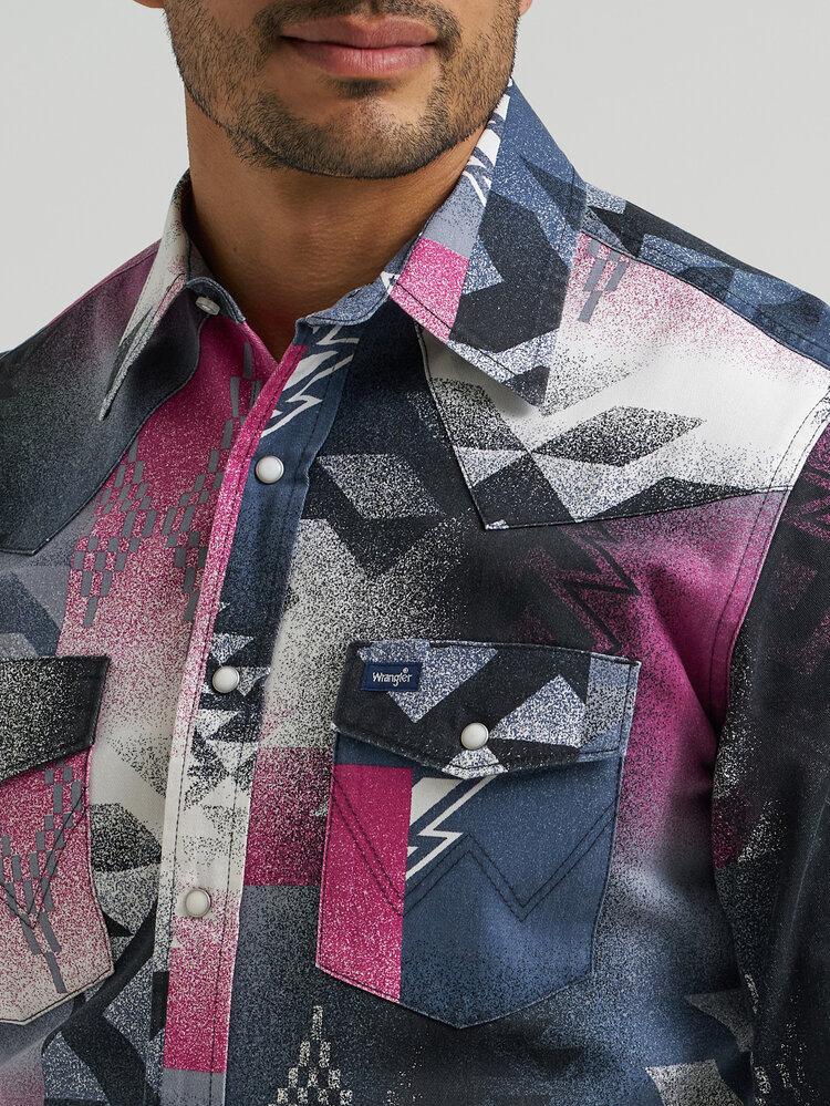 Wrangler Snap Vintage Pink Aztec