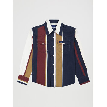 Wrangler Youth Brushpopper Navy Burgundy Brown