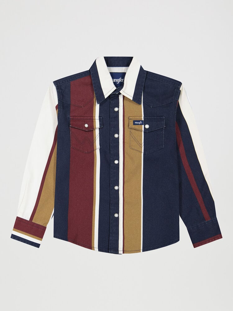 Wrangler Youth Brushpopper Navy Burgundy Brown